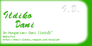 ildiko dani business card